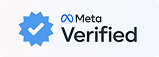 Selo Meta Verified com ícone de check azul e logo da Meta